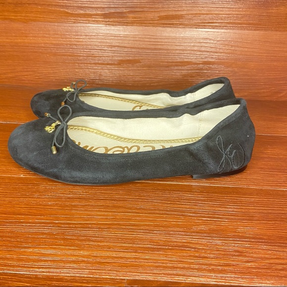 Sam Edelman Felicia ballet flats black suede 7Wide - Picture 4 of 8
